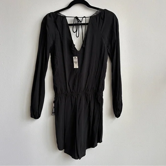 Express Black Long Sleeve Romper, Womens Extra Small, NWT - Picture 2 of 4